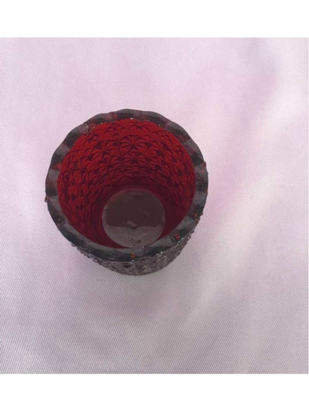 Vintage Ruby Red Daisy and Button Toothpick/Candle holder - Picture 4 of 4